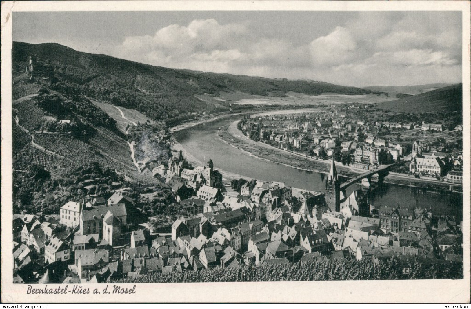 Bernkastel-Kues Berncastel-Cues Panorama-Ansicht Stadt Und Mosel 1954 - Bernkastel-Kues