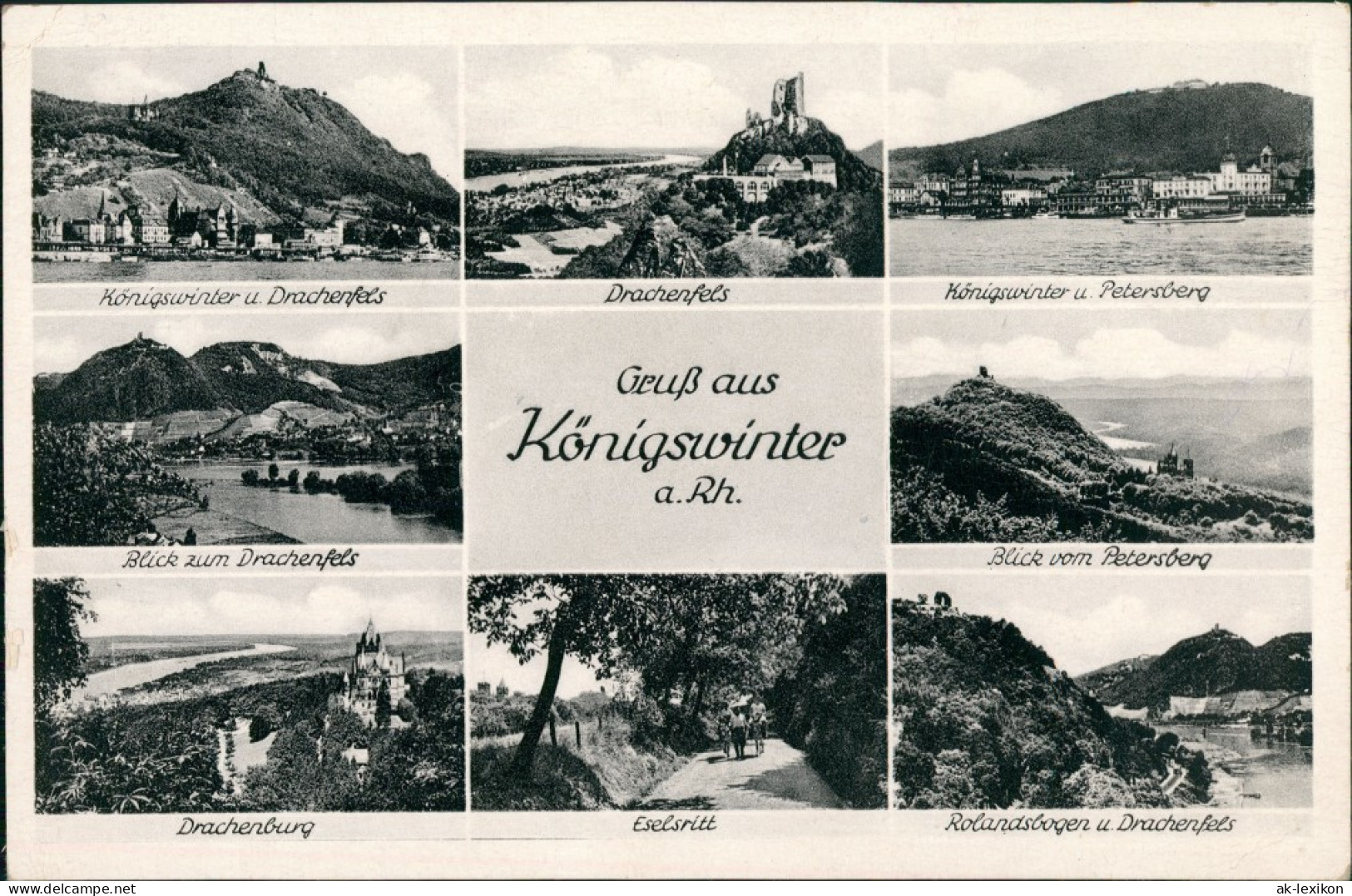 Ansichtskarte Königswinter Mehrbildkarte Mit 8 Foto-Ansichten 1950 - Koenigswinter