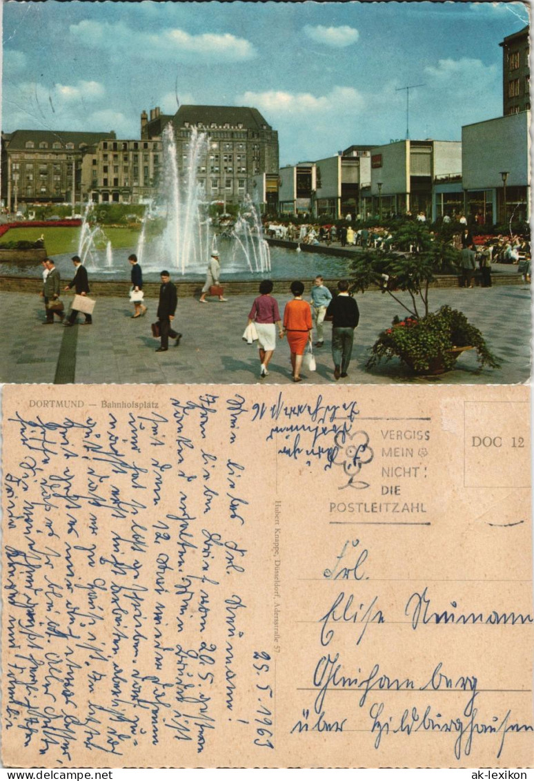Ansichtskarte Dortmund Bahnhofsplatz - Belebt 1963 - Dortmund