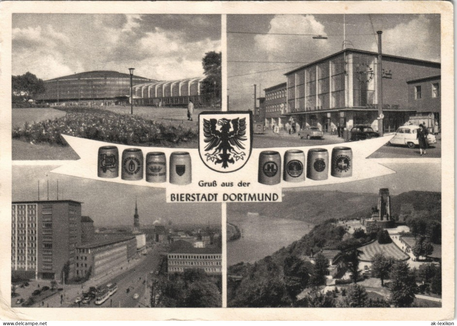 Ansichtskarte Dortmund Westfalenhalle, Bahnhof - Bierstadt 1968 - Dortmund