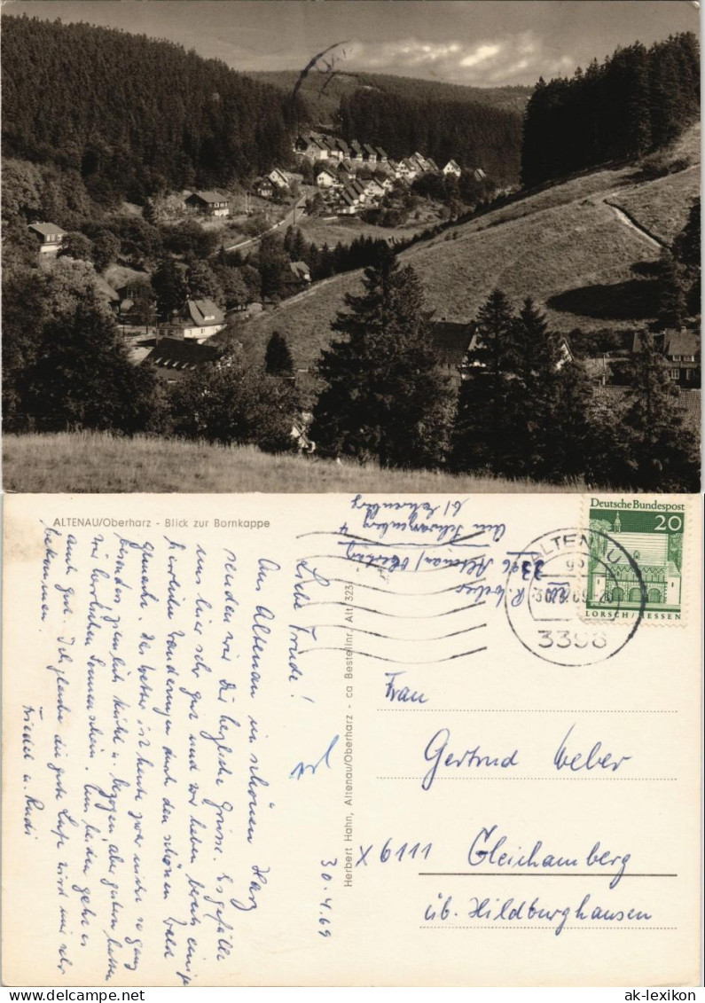 Ansichtskarte Altenau-Clausthal-Zellerfeld Blick Zur Bornkappe 1969 - Altenau