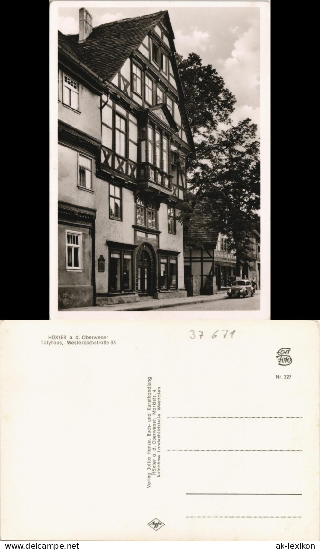 Ansichtskarte Höxter (Weser) Westerbachstraße 33, Tillyhaus 1958 - Hoexter
