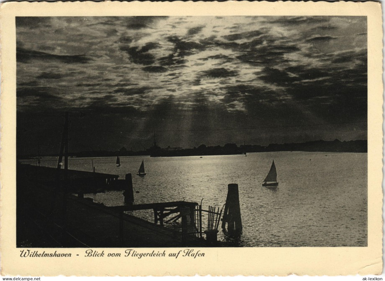 Wilhelmshaven Blick Vom Fliegerdeich Auf Hafen - Stimmungsbild 1937 - Wilhelmshaven