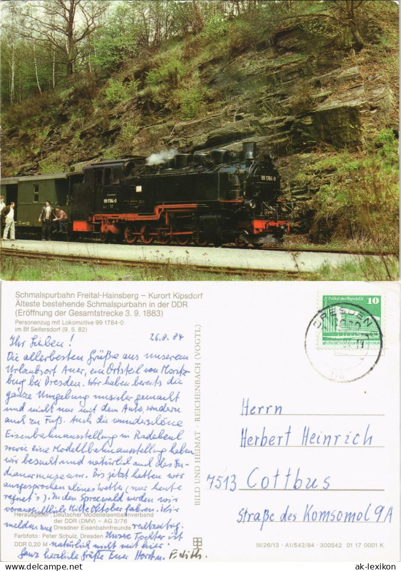 Seifersdorf Dippoldiswalde Personenzug Mit Lokomotive 99 1784-0, Bahnhof 1984 - Dippoldiswalde