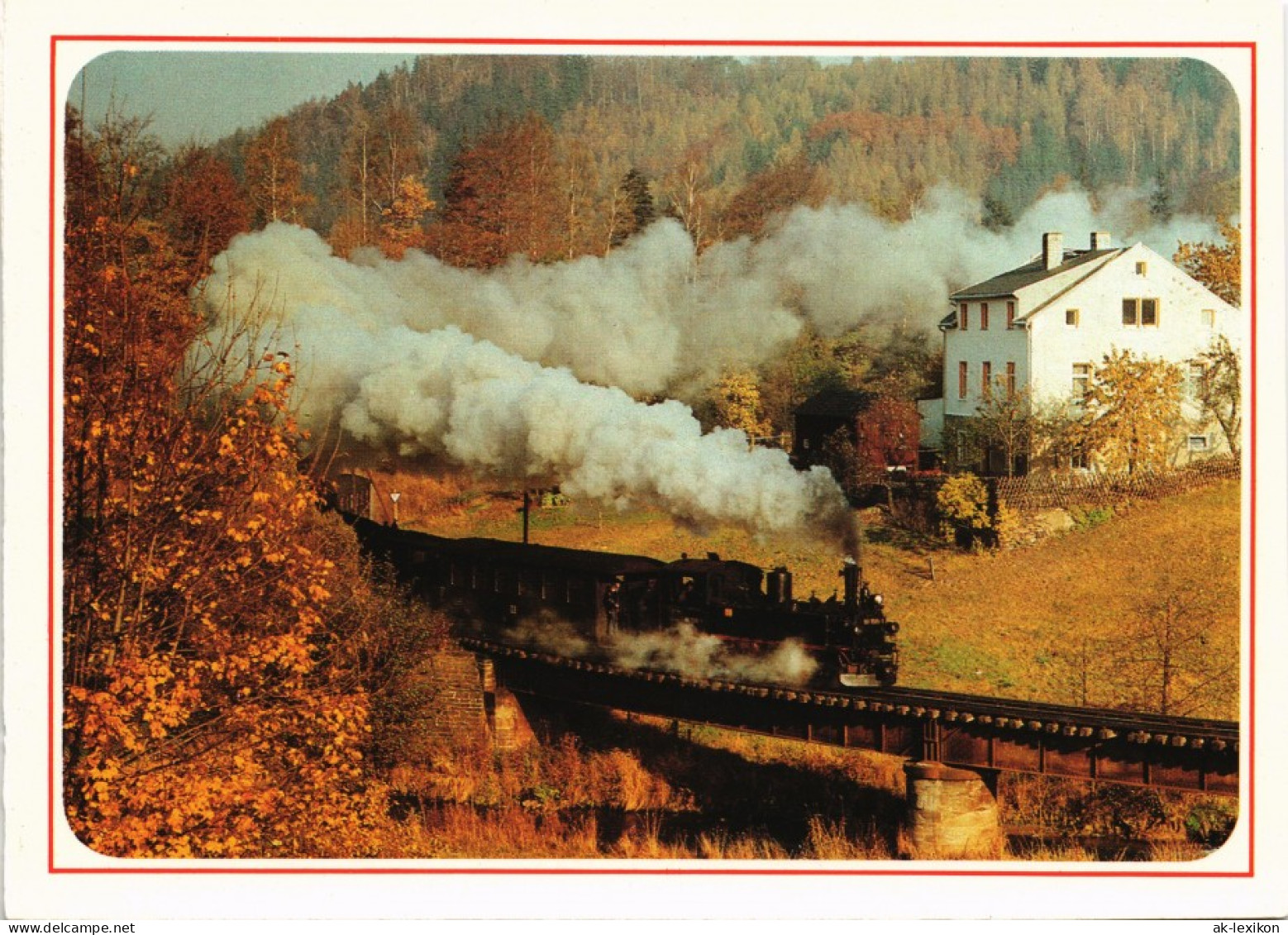 Ansichtskarte Wolkenstein Dampflokomotive - Preßnitztal 1985 - Wolkenstein