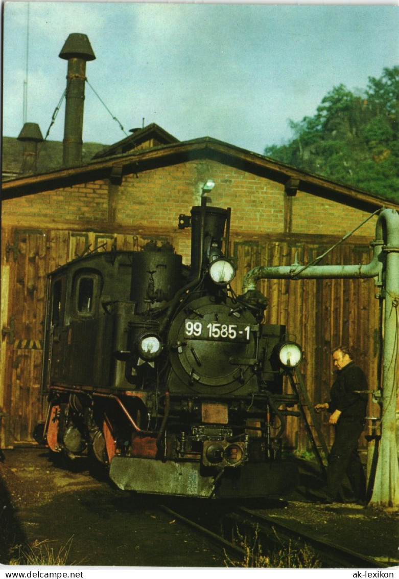 Ansichtskarte Wolkenstein Bahnhof Eisenbahn - Schmalspurbahn 1986 - Wolkenstein