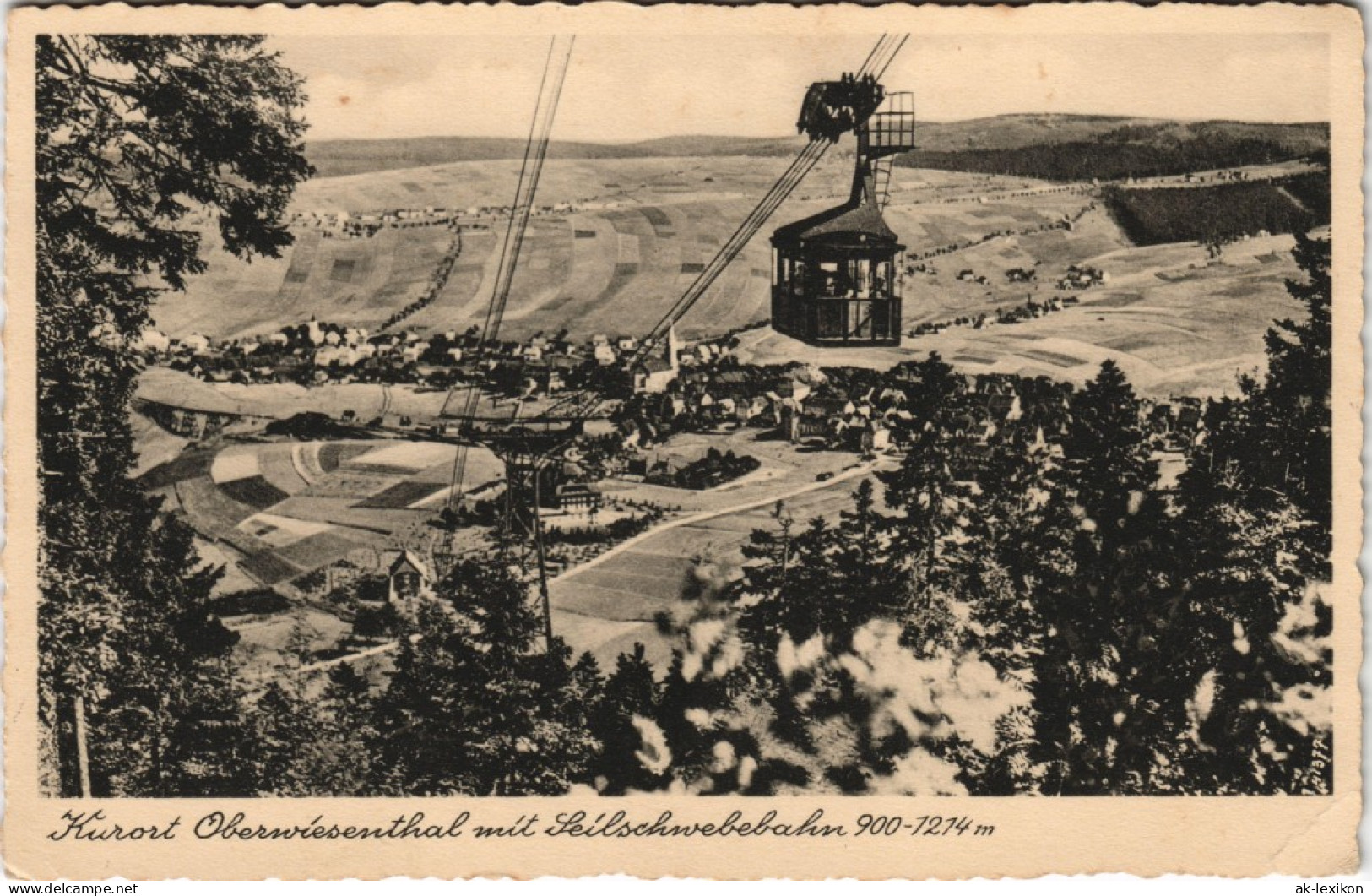 Ansichtskarte Oberwiesenthal Fichtelberg-Schwebebahn / Seilbahn 1932 - Oberwiesenthal