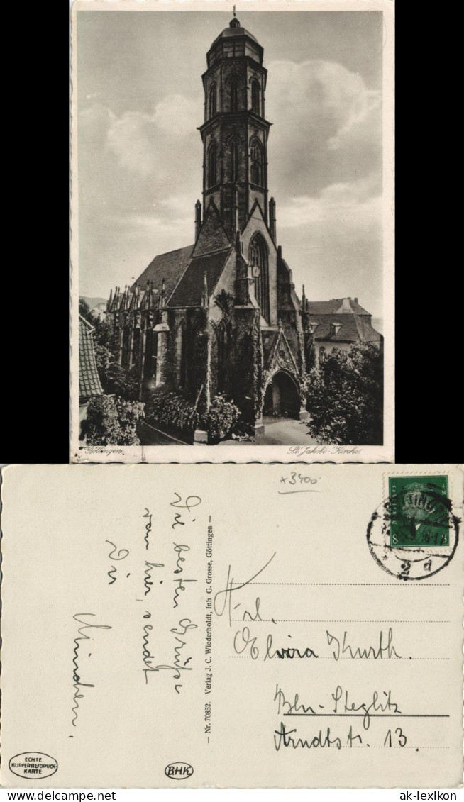 Ansichtskarte Göttingen Partie An Der Jacobikirche 1930 - Goettingen