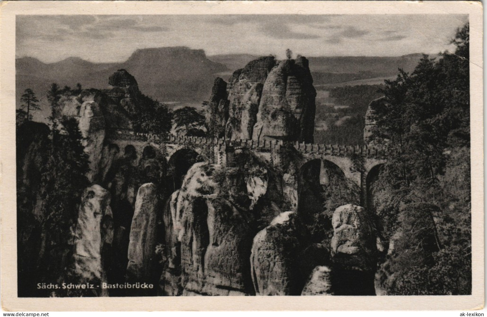 Ansichtskarte Rathen Basteibrücke - Sächsische Schweiz 1958/1955 - Rathen