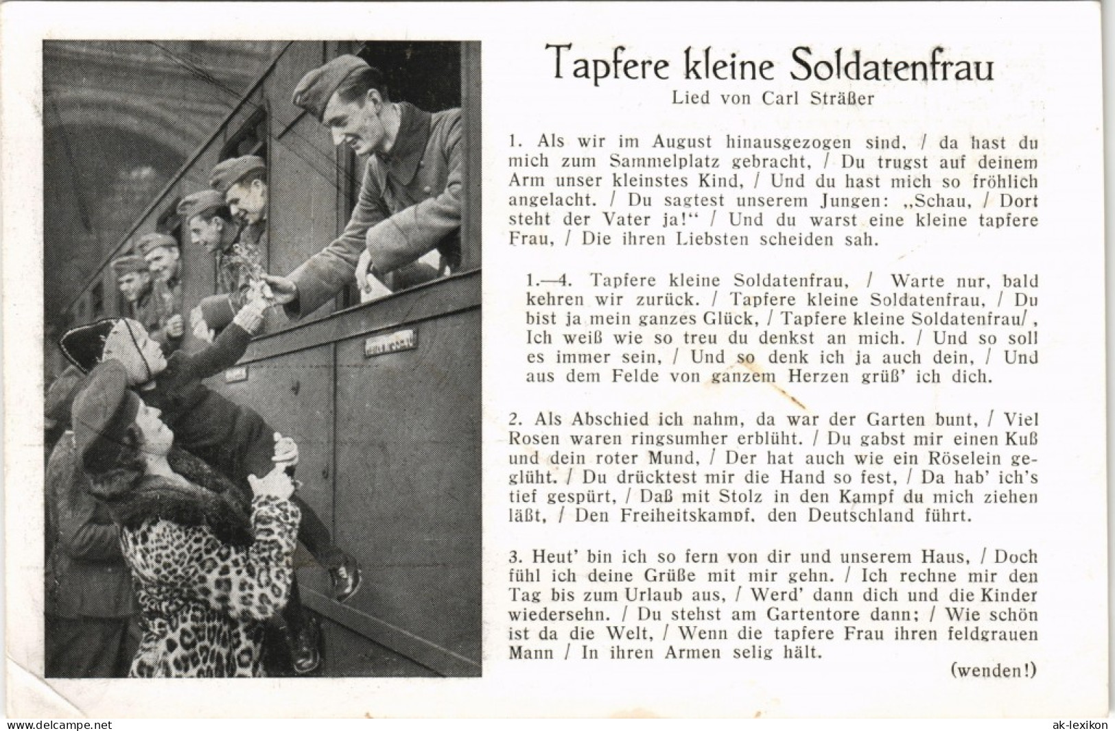 Ansichtskarte  Tapfere Kleine Soldatenfrau - Abschied Text 1940 - Weltkrieg 1939-45