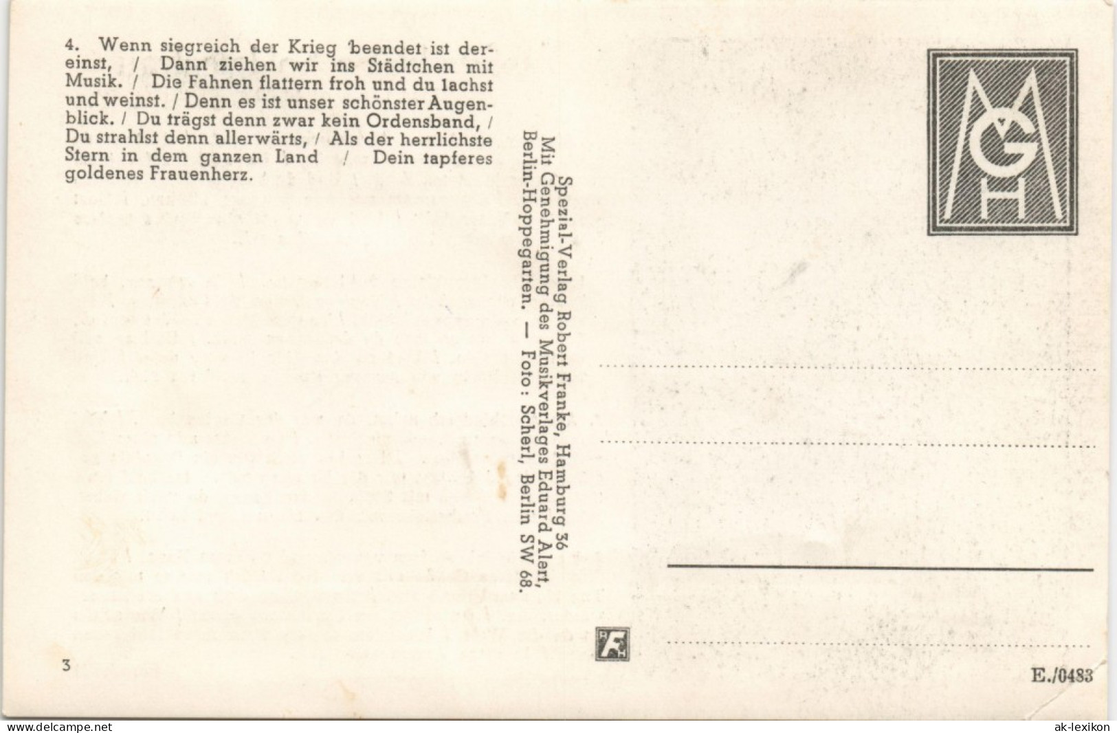 Ansichtskarte  Tapfere Kleine Soldatenfrau - Abschied Text 1940 - Weltkrieg 1939-45