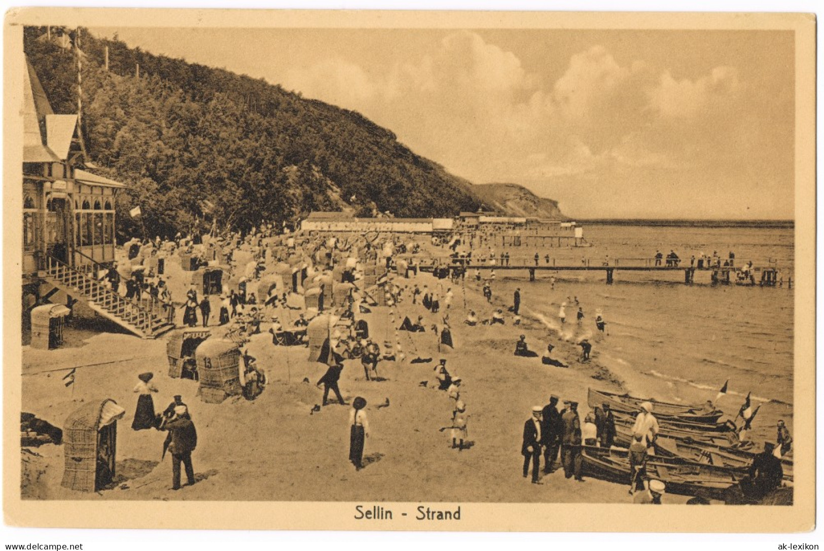 Ansichtskarte Sellin Restaurant - Strandleben - Seebrücke 1922 - Sellin