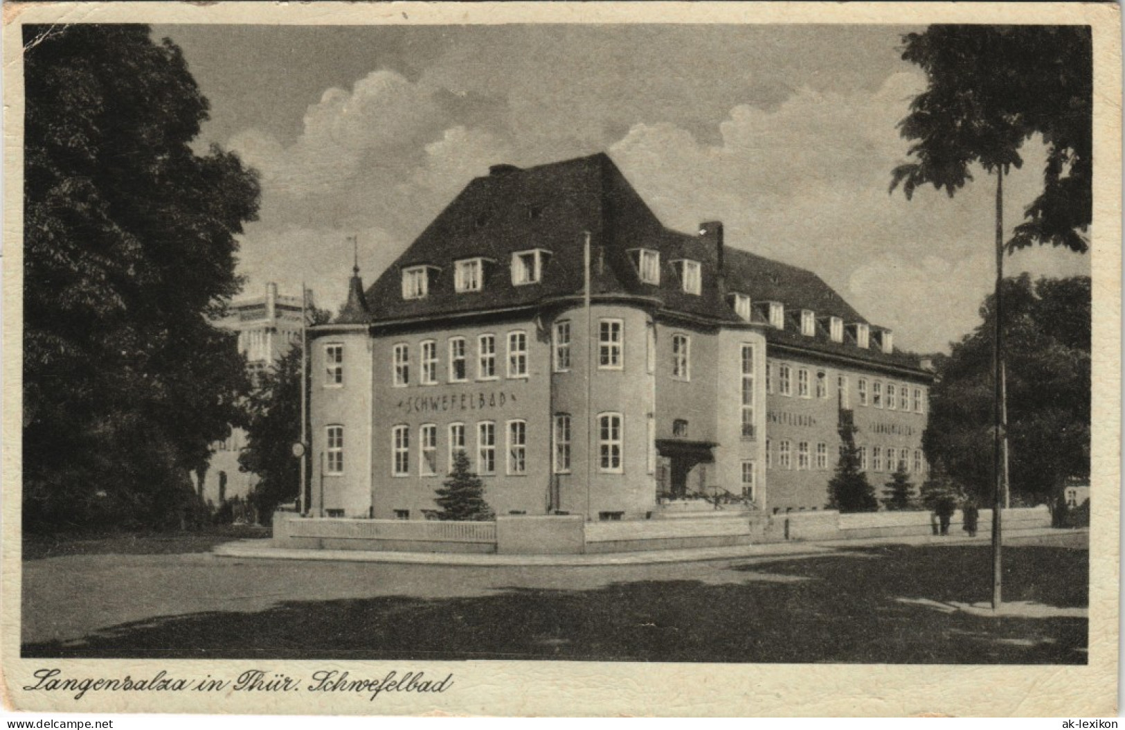 Bad Langensalza Stadtteilansicht Strassen Ansicht Schwefelbad Haus 1950 - Bad Langensalza