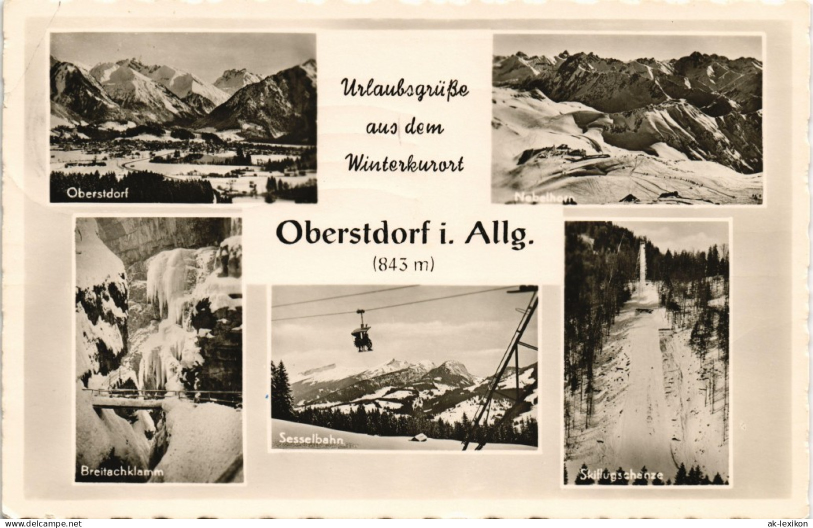 Oberstdorf (Allgäu)  Mehrbild-AK Ua. Sesselbahn, Ski-Sprungschanze Uvm. 1957 - Oberstdorf