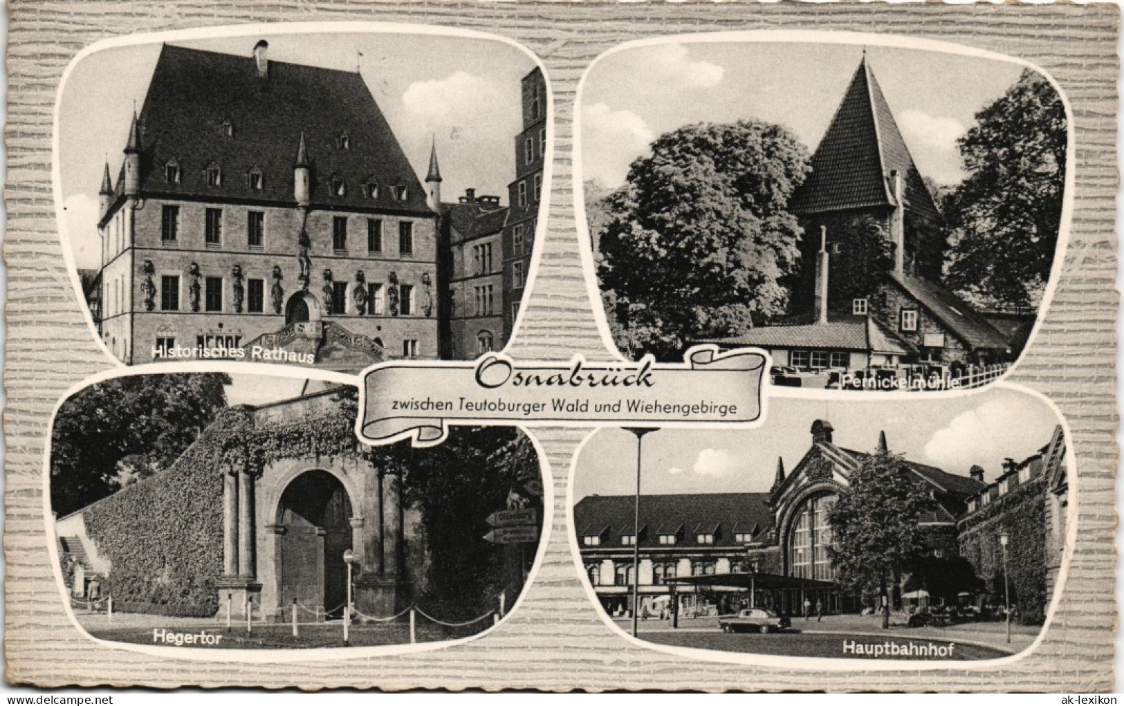 Osnabrück Mehrbild-AK Mit Rathaus, Mühle, Hegertor, Haupt-Bahnhof 1965 - Osnabrueck