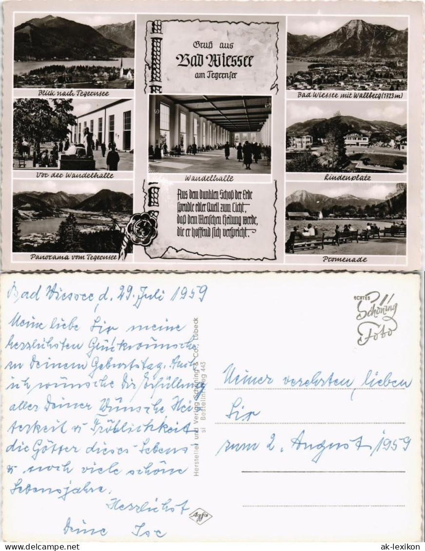 Bad Wiessee Mehrbild-AK Tegernsee Ortsansichten Und Umland-Ansichten 1959 - Bad Wiessee