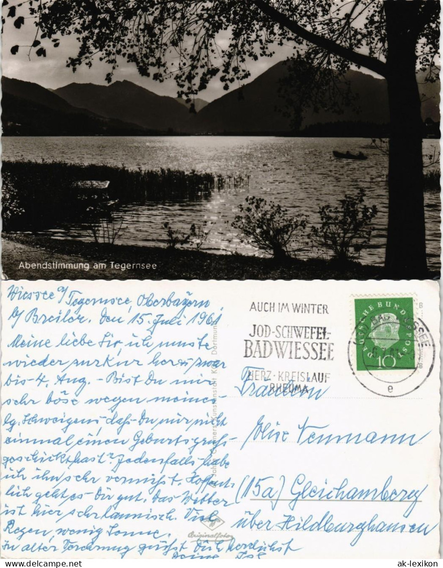 Ansichtskarte Bad Wiessee Abendstimmung Am Tegernsee 1961 - Bad Wiessee