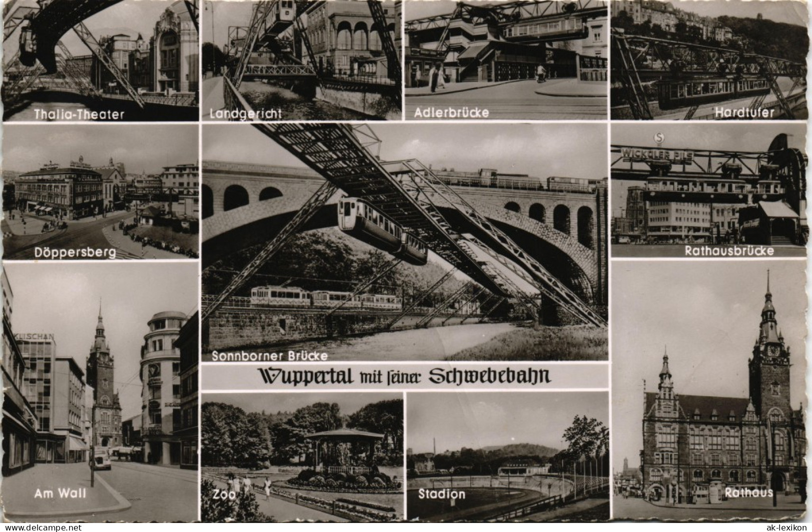 Wuppertal Mehrbild-AK Mit Schwebebahn, Döppersberg, Landgericht, Uvm. 1960 - Wuppertal