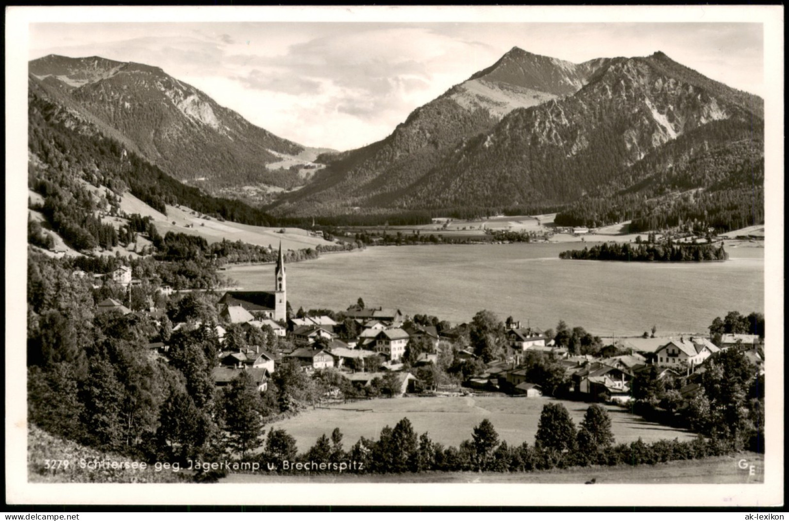 Ansichtskarte Schliersee Panorama Blick Mit Jägerkamp U. Brecherspitz 1955 - Schliersee