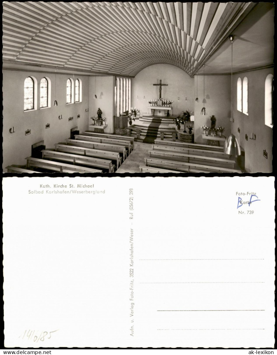 Ansichtskarte Bad Karlshafen Kath. Kirche St. Michael Innenansicht 1960 - Bad Karlshafen