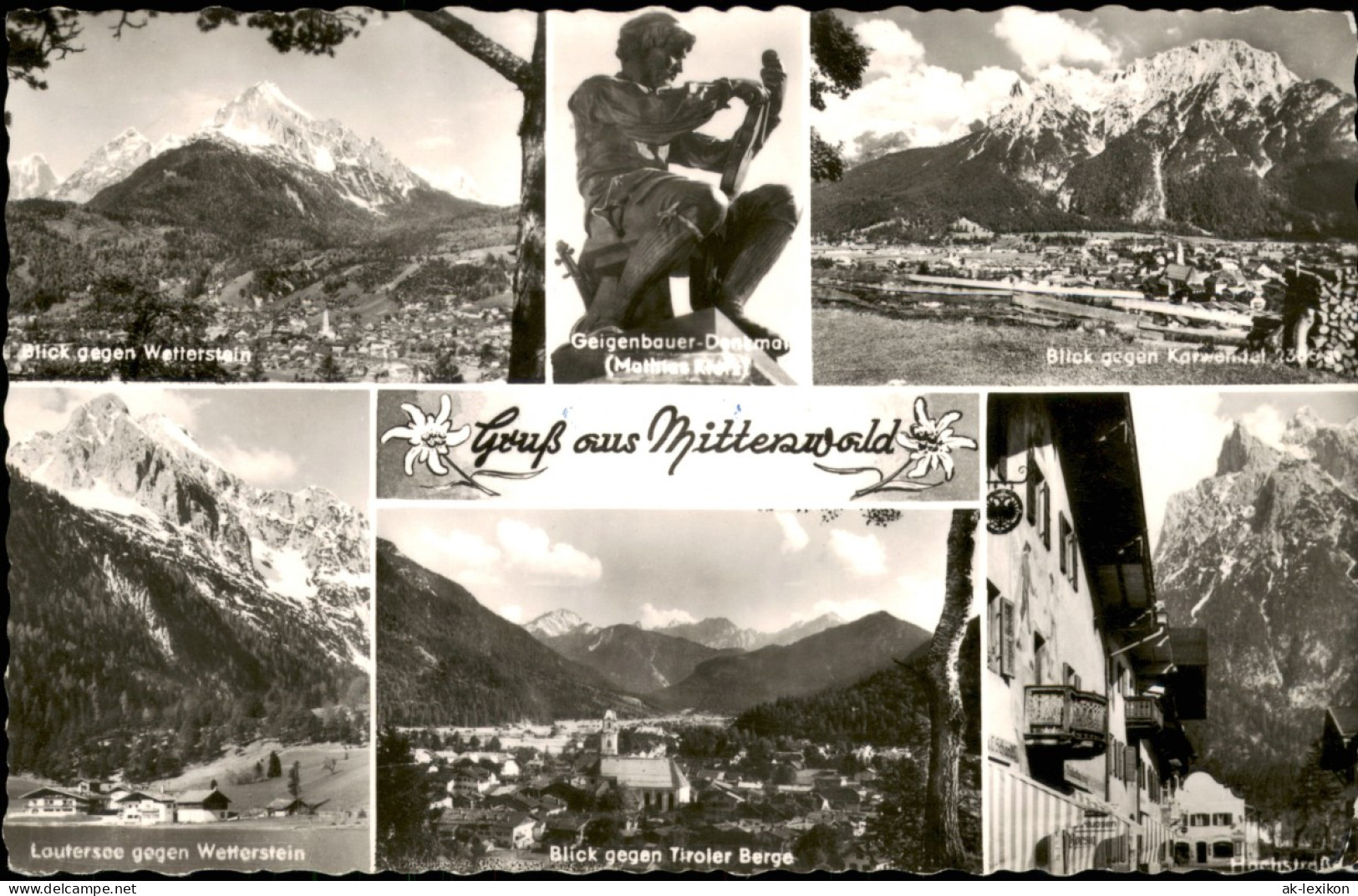 Ansichtskarte Mittenwald Mehrbildkarte Mit Orts- Und Umlandansichten 1960 - Mittenwald