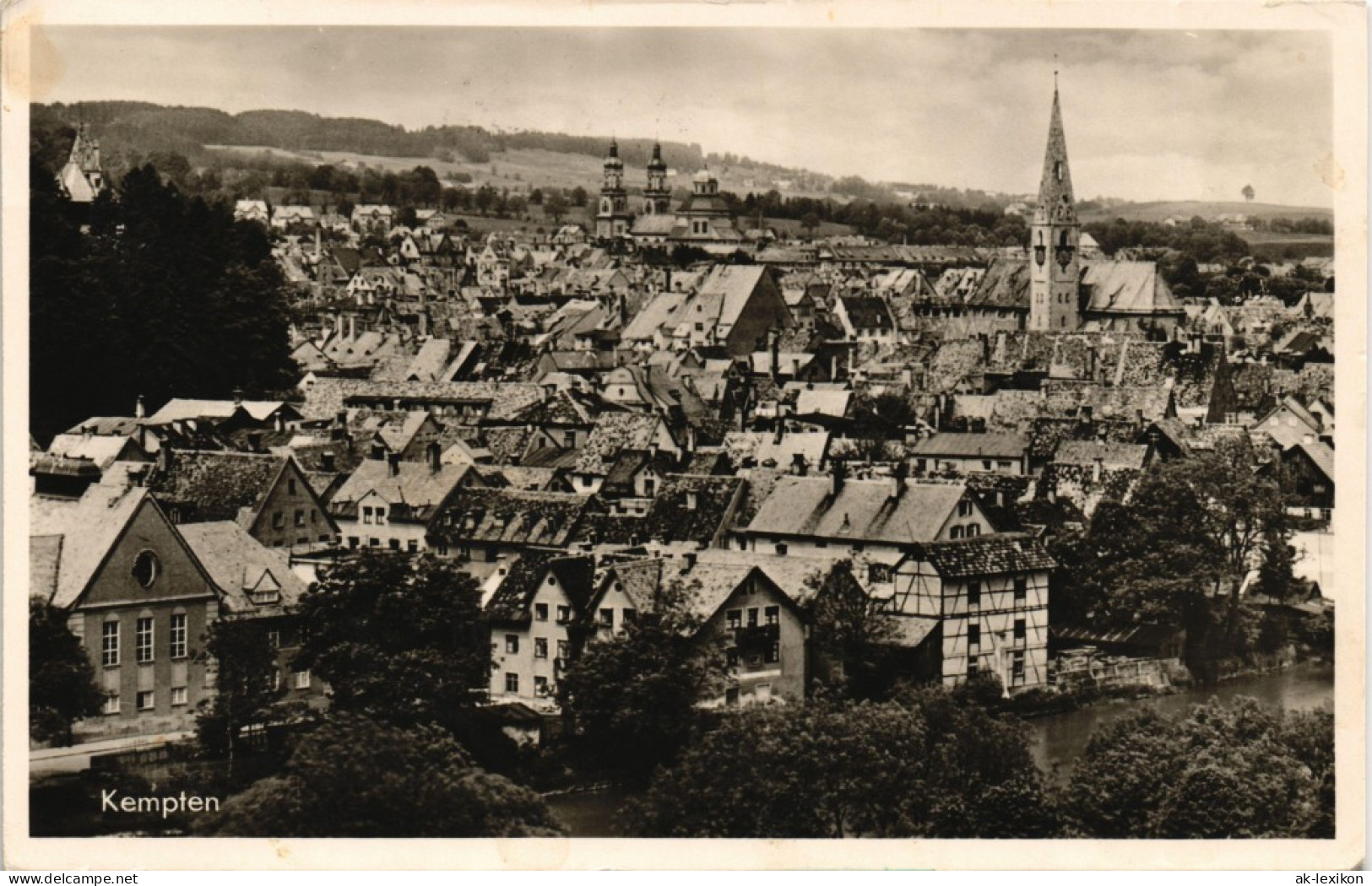 Ansichtskarte Kempten (Allgäu) Stadt Panorama-Ansicht 1953 - Kempten