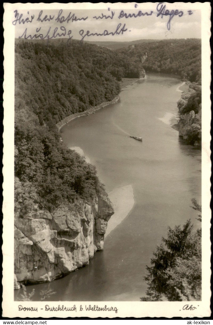 Ansichtskarte Weltenburg-Kelheim Donau Durchbruch B. Weltenburg 1955 - Kelheim