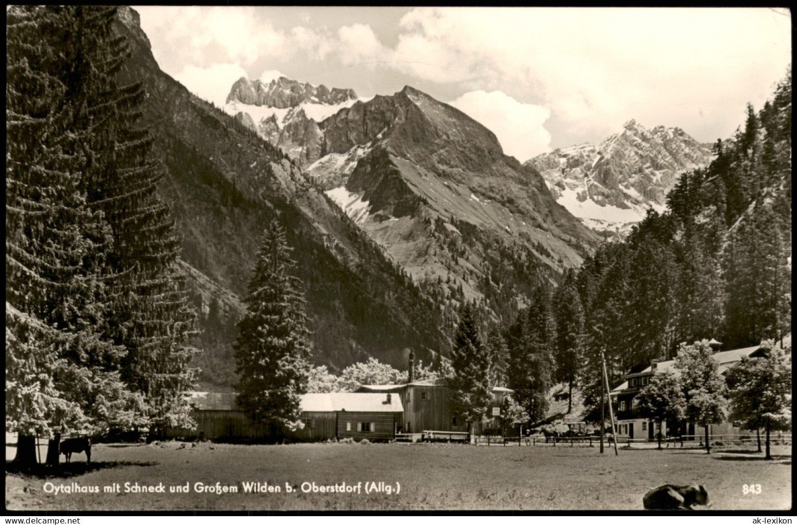 Oberstdorf (Allgäu) Oytalhaus Mit Schneck Und Großem Wilden 1957 - Oberstdorf