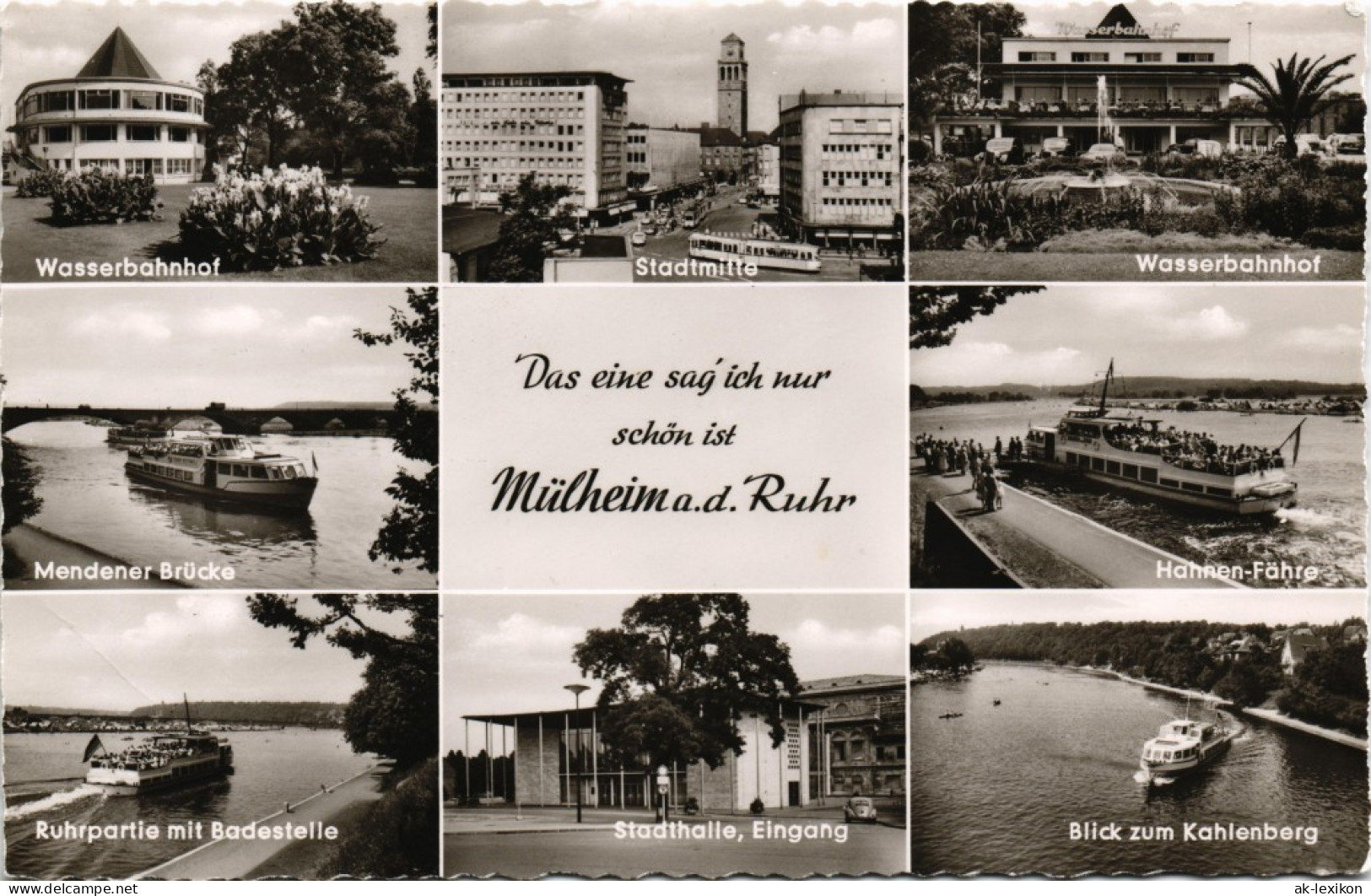 Mülheim An Der Ruhr  Stadt-Ansichten Ua. Wasser-Bahnhof, Hahnen-Fähre Uvm. 1965 - Mülheim A. D. Ruhr