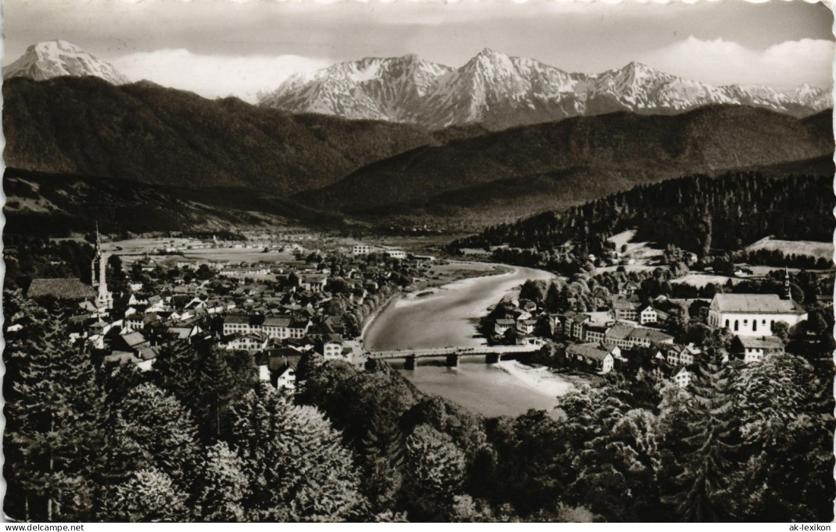 Ansichtskarte Bad Tölz Panorama-Ansicht Mit Alpen Blick Demeljoch 1960 - Bad Toelz