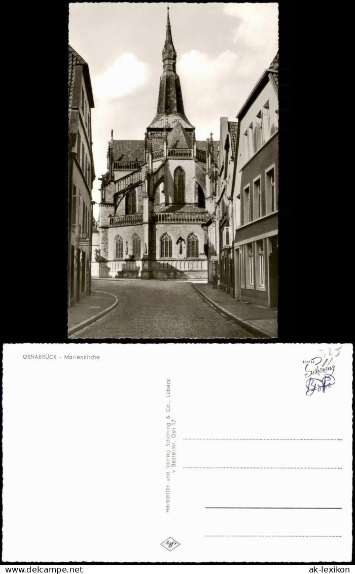 Ansichtskarte Osnabrück Straßen Partie A.d. Kirche Marienkirche 1960 - Osnabrueck