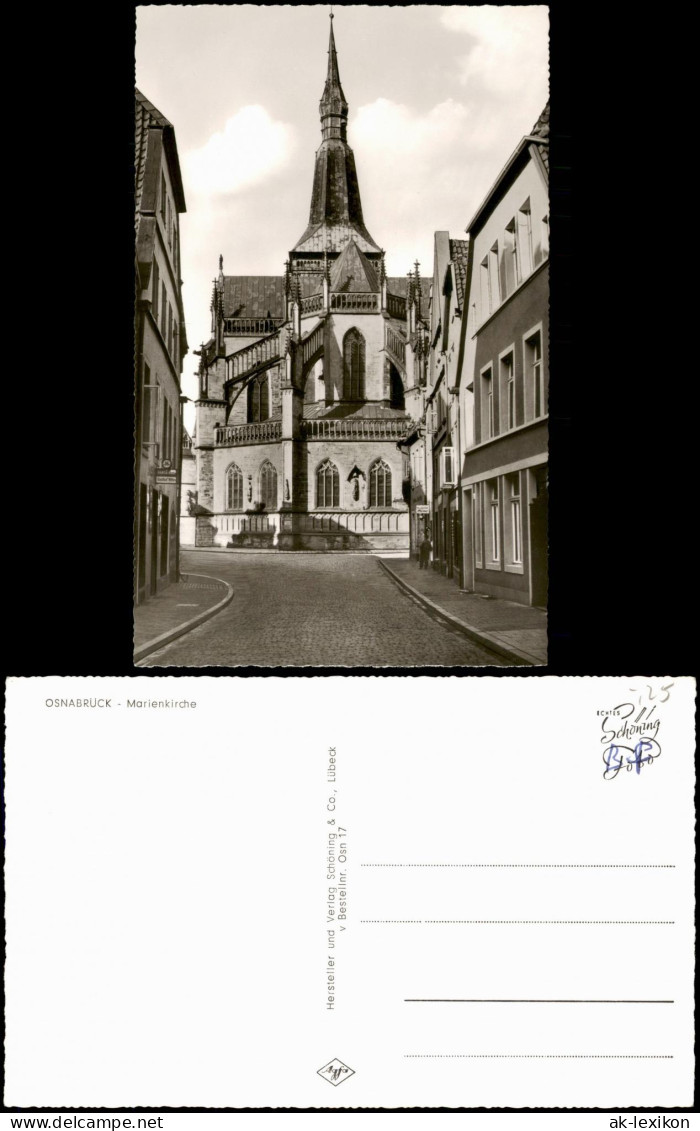 Ansichtskarte Osnabrück Straßen Partie A.d. Kirche Marienkirche 1960 - Osnabrück