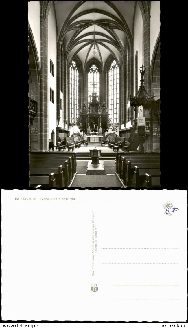 Ansichtskarte Bayreuth Inneres Der Evang.-Luth. Stadtkirche 1960 - Bayreuth