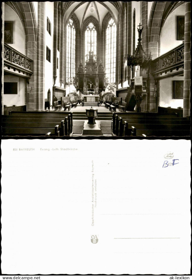 Ansichtskarte Bayreuth Evang - Luth. Stadtkirche Innenansicht 1960 - Bayreuth