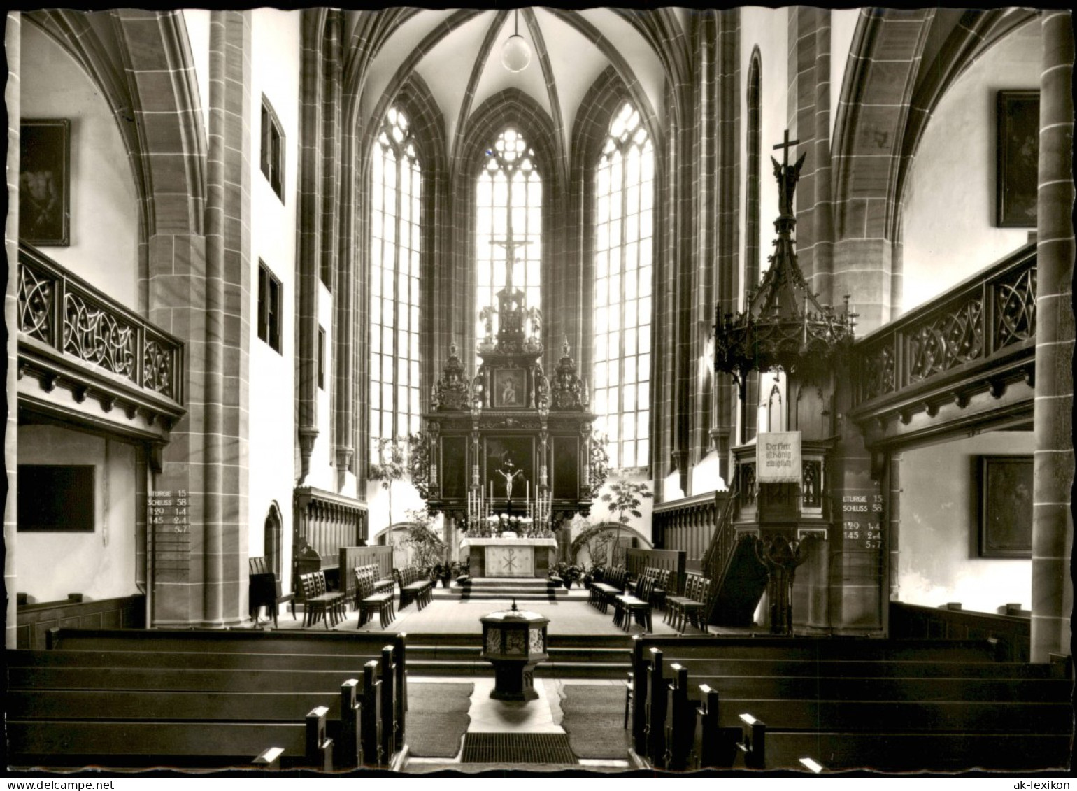 Ansichtskarte Bayreuth Evang - Luth. Stadtkirche Innenansicht 1960 - Bayreuth