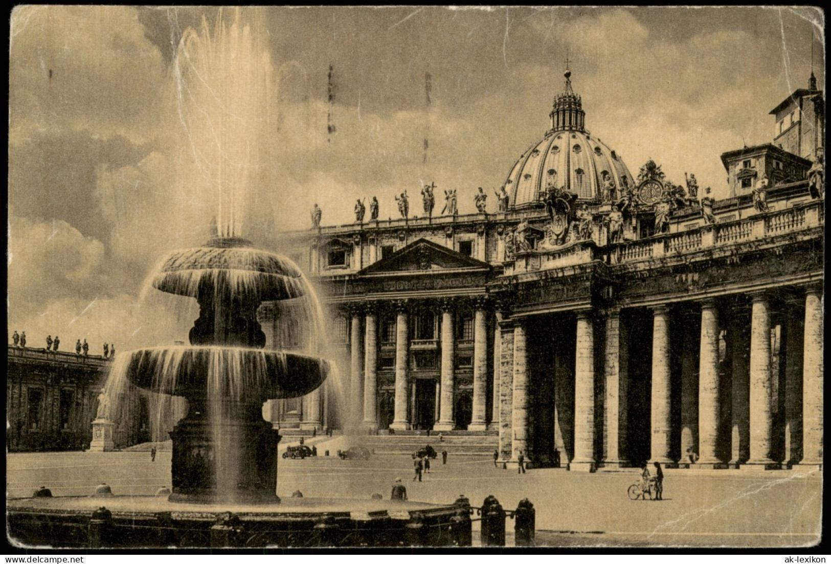 Vatikanstadt Rom Petersplatz Piazza San Pietro Fontana Del Maderno 1950 - Vaticano