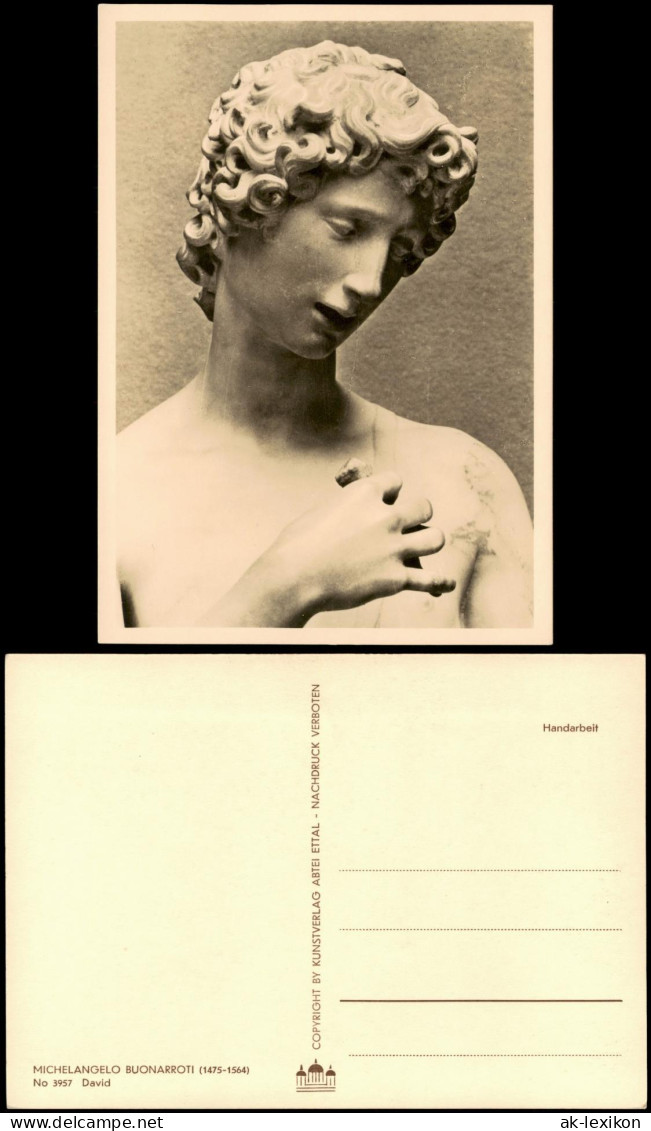 Ansichtskarte  MICHELANGELO BUONARROTI Skulptur Kopf David 1970 - Sculptures