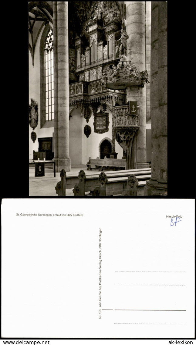 Ansichtskarte Nördlingen St. Georgskirche Kirche Innenansicht 1960 - Noerdlingen