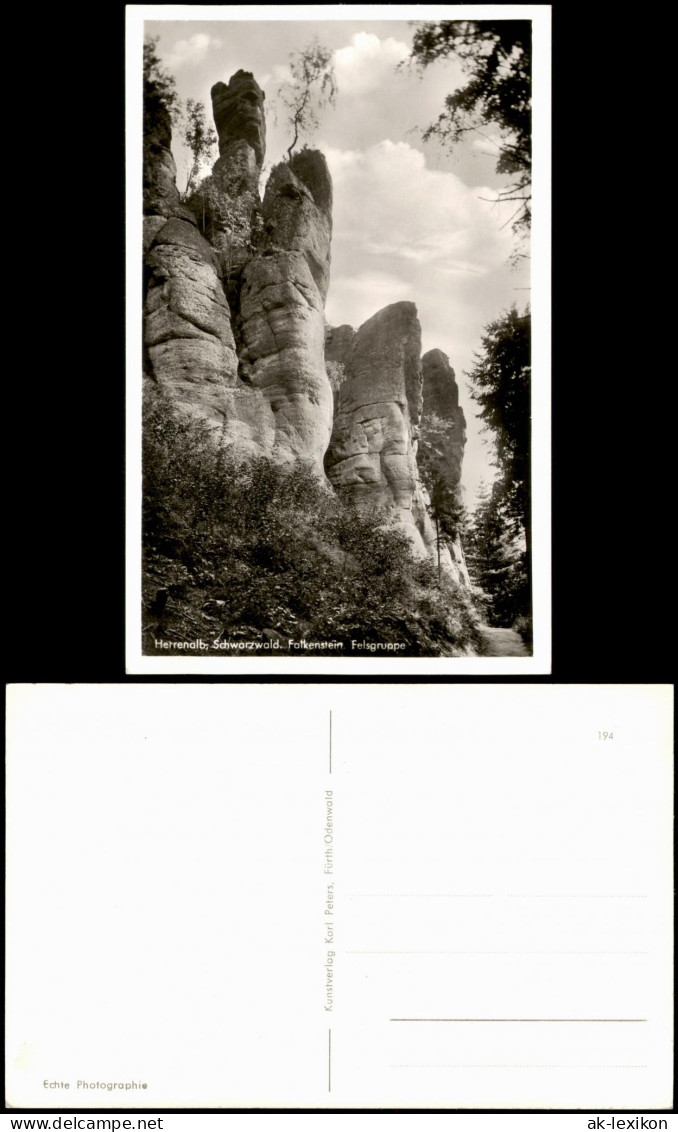Ansichtskarte Bad Herrenalb Schwarzwald Falkenstein Felsgruppe 1960 - Bad Herrenalb