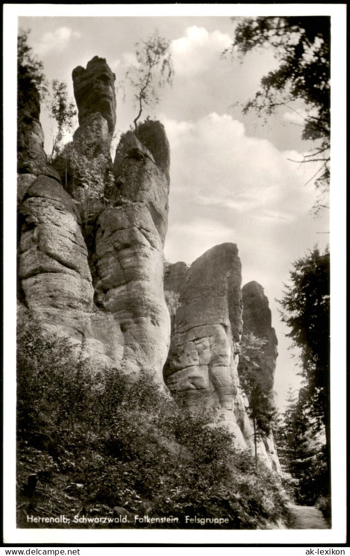 Ansichtskarte Bad Herrenalb Schwarzwald Falkenstein Felsgruppe 1960 - Bad Herrenalb