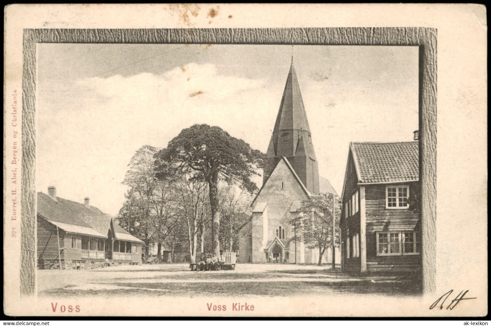 Postcard Voss (Norwegen) Vossevangen Straße Und Kirche 1907 - Norwegen