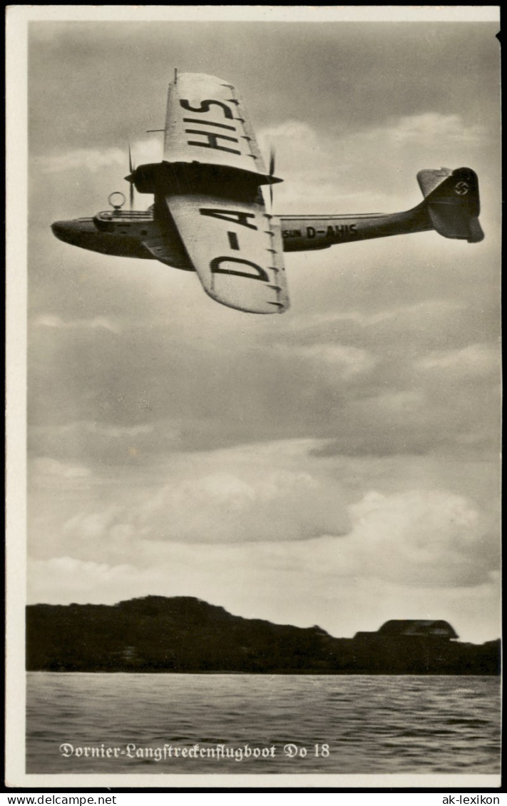 Ansichtskarte  Dornier-Langſtreckenflugboot Do 18 Flugzeuge - Airplane 1937 - 1919-1938: Between Wars