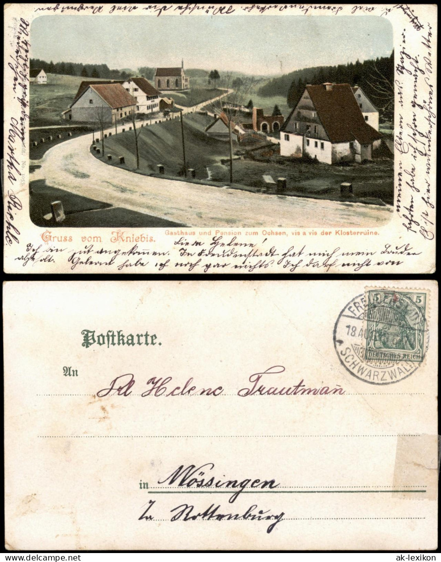 Ansichtskarte Kniebis-Freudenstadt Straßenpartie Gasthaus Pension 1906 - Freudenstadt