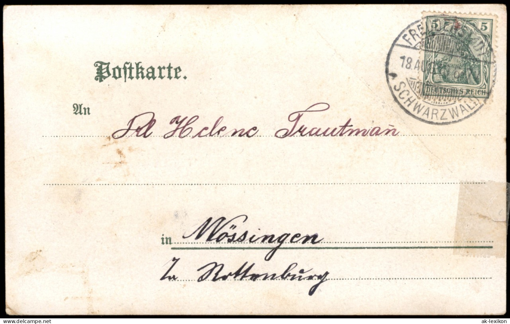 Ansichtskarte Kniebis-Freudenstadt Straßenpartie Gasthaus Pension 1906 - Freudenstadt