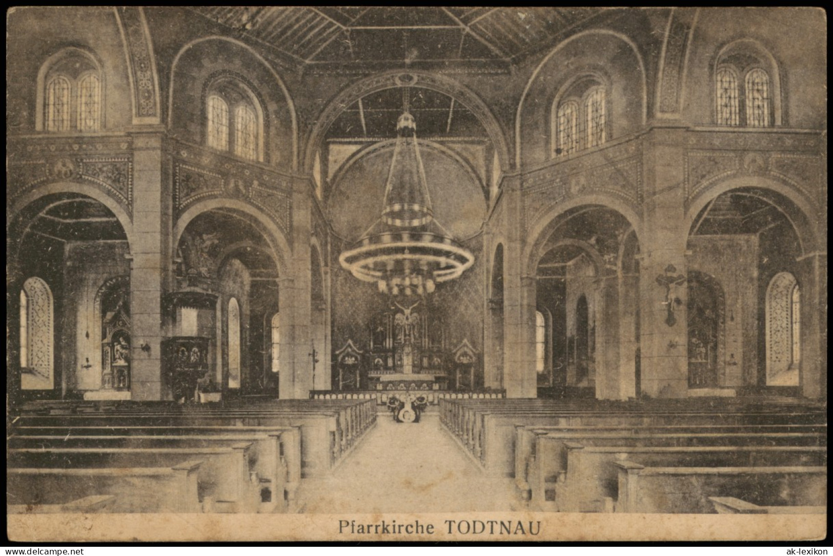 Ansichtskarte Todtnau Pfarrkirche - Innen 1922 - Todtnau