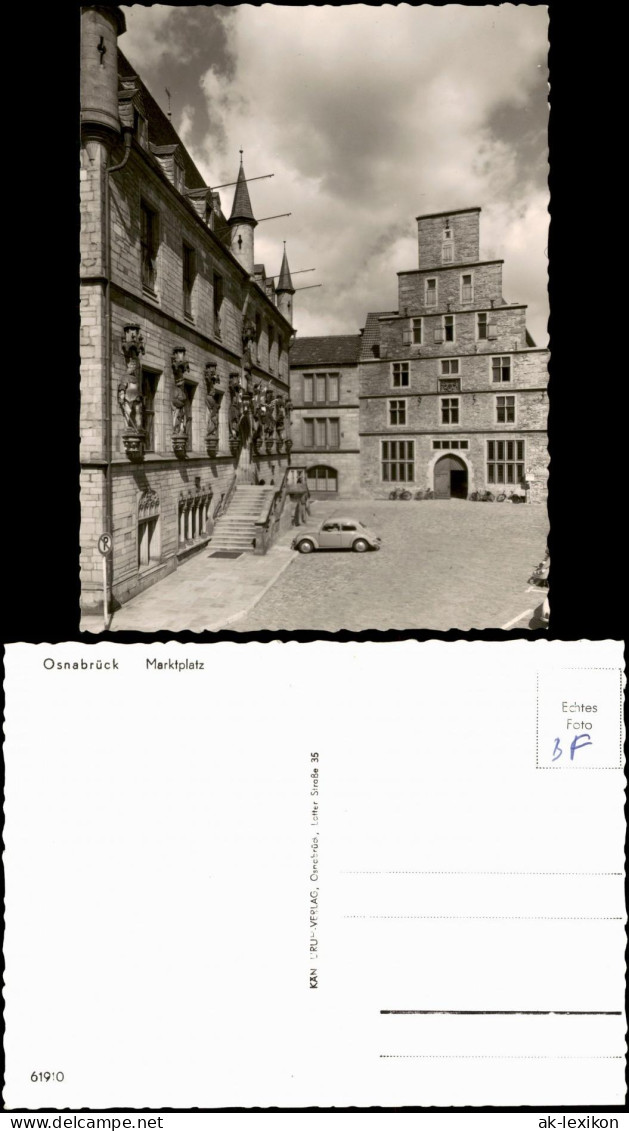 Ansichtskarte Osnabrück Marktplatz, Auto Volkswagen VW Käfer 1960 - Osnabrueck