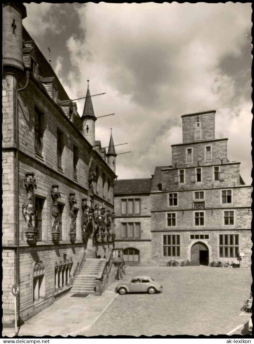 Ansichtskarte Osnabrück Marktplatz, Auto Volkswagen VW Käfer 1960 - Osnabrück