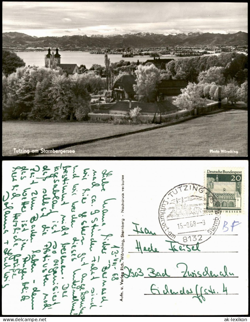 Ansichtskarte Tutzing Panorama-Ansicht Blick Zum See Und Den Alpen 1968 - Tutzing