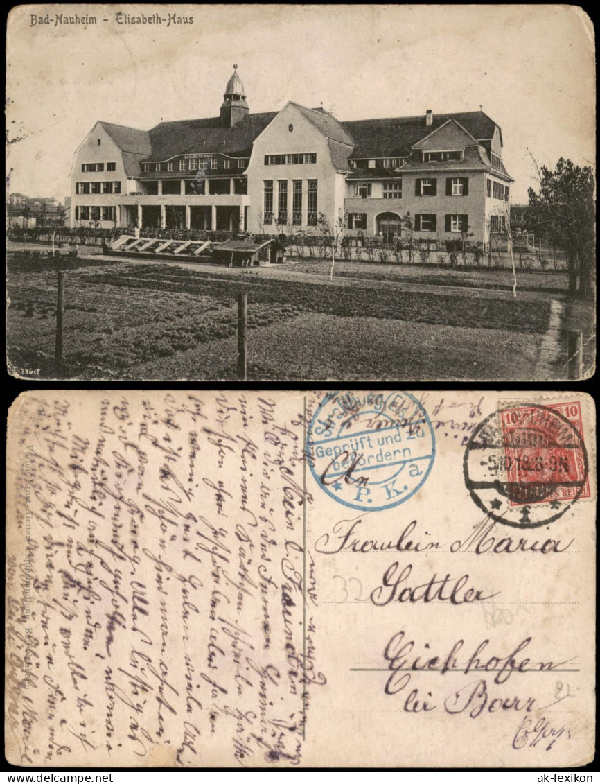 Ansichtskarte Bad Nauheim Elsabeth-Haus 1918 - Bad Nauheim