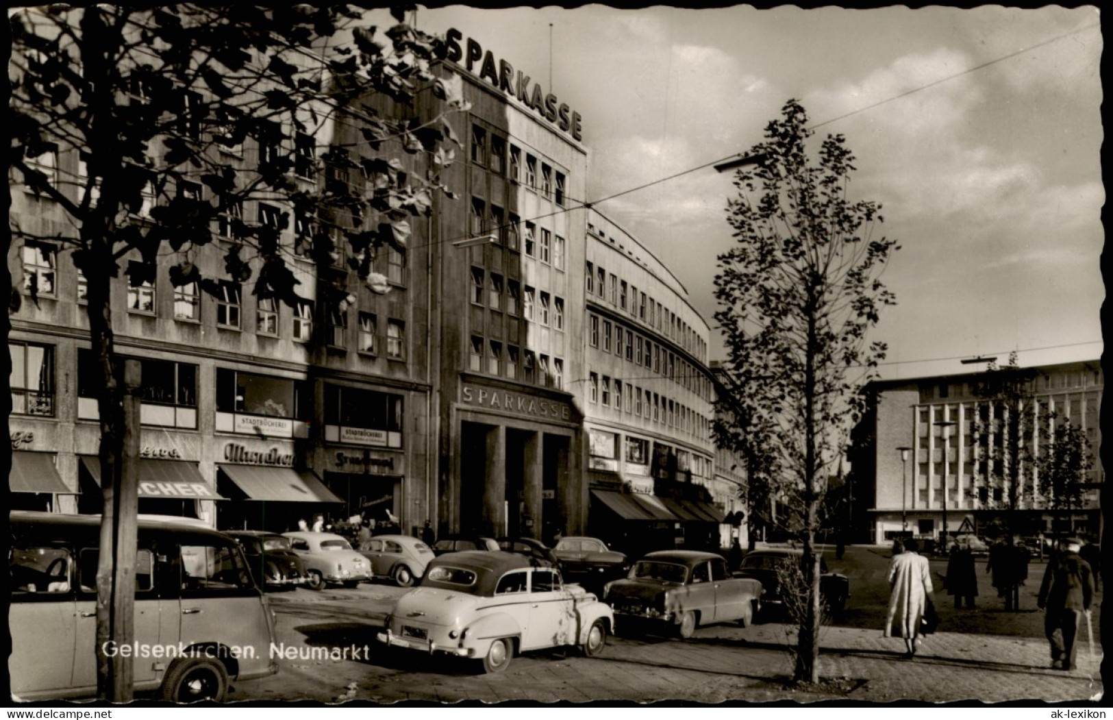 Ansichtskarte Gelsenkirchen Autos, Sparkasse - Neumarkt 1962 - Gelsenkirchen